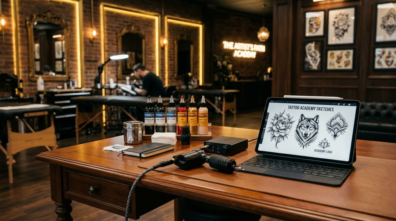 Tattoo Academy learning workspace setup